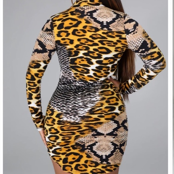Timing Animal Print Sexy Dress Size M Fears - Picture 4 of 9